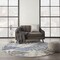 Homeroots 8 ft. Round Gray & Blue Leaves Indoor & Outdoor Area Rug 384876 - alternate 6